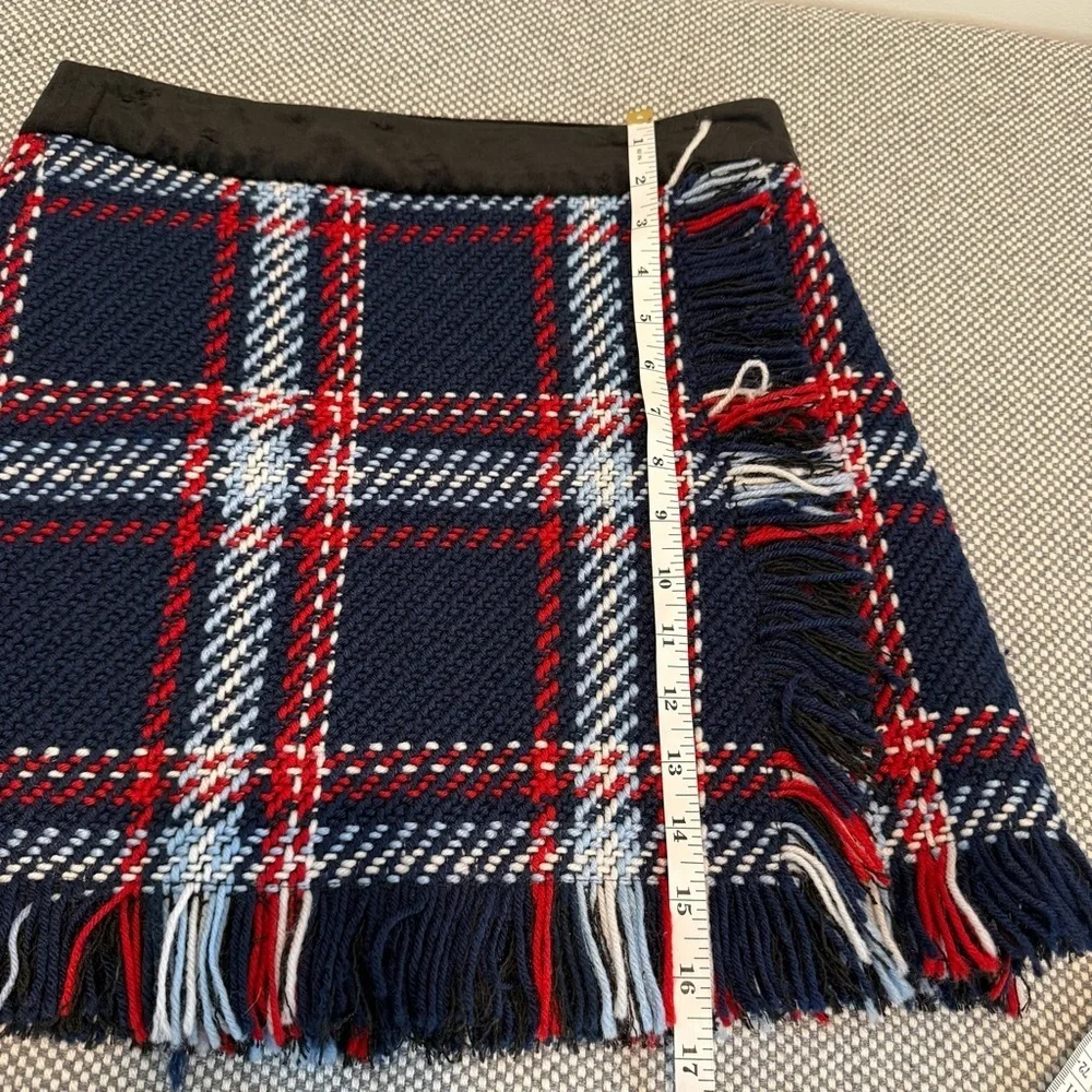 J.O.A. Plaid Fringe Skirt in size S